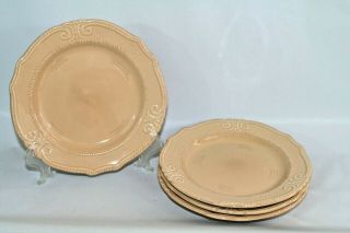 4 Home Trends Natural Elements Mustard Yellow 7 7/8 " Salad Plates Scalloped