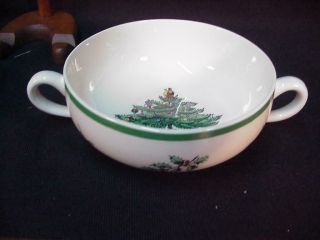 Spode Cream Soup Double Handled Bowl Christmas Tree Pattern