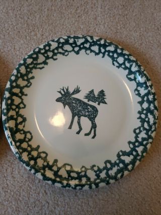 Folk Craft Moose Country Tienshan Set of 2 Dinner Plates 10 1/2 