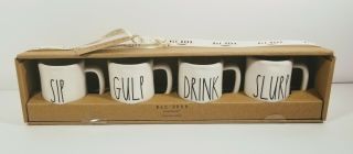 Rae Dunn Cups Mini Mug Set Of 4 Gift Set Espresso Mugs Sip Gulp Drink Slurp