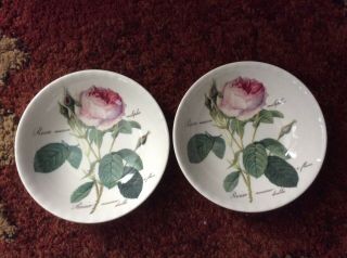 Set Of 6,  English Rosa Muscosa Bone China Roy Kirkham 7 " Bowl Redoute Roses