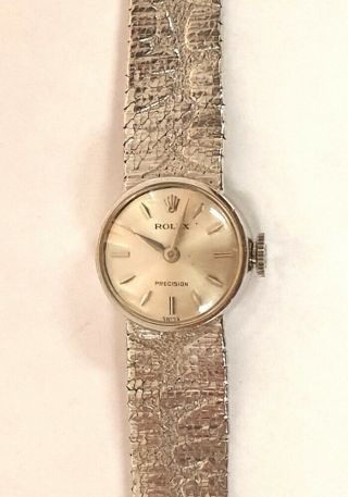 Ladies Rolex Precision 9ct White Gold Dress Watch - £1400