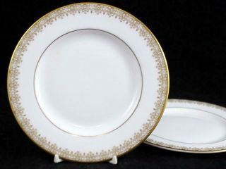 Royal Doulton Gold Lace 2 Bread & Butter Plates Bone China H4989