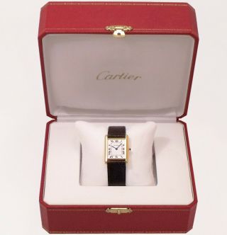 Cartier Authentic Men ' s Cartier Tank Watch with Cartier Presentation Box 2