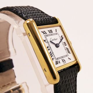 Cartier Authentic Men ' s Cartier Tank Watch with Cartier Presentation Box 3