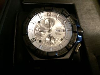 Renato Mostro Blk/silver 7750 Valjoux Swiss Automatic Chronograph Watch L.  E.  50