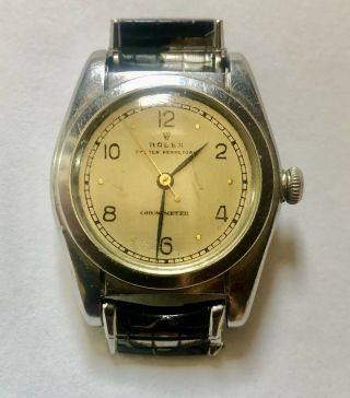 Rare 1940s Vtg Mens Rolex Oyster Perpetual Chronometer Watch