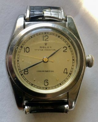 RARE 1940s VTG Mens ROLEX OYSTER PERPETUAL CHRONOMETER WATCH 3