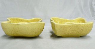 RED WING POTTERY SPECKLED YELLOW CANDLE HOLDERS B1411 2