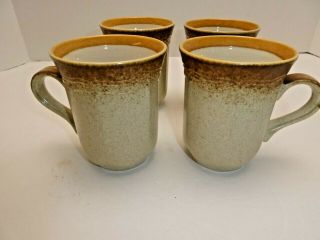 Mikasa Whole Wheat Stoneware E8000 Set Of 4 Coffee / Hot Chocolate Mugs