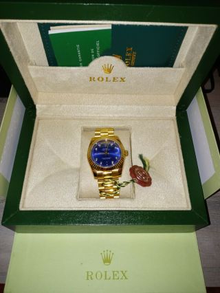 Rolex Day Date 18kt Gold President Dark Blue Dial