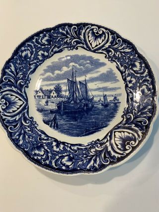 Royal Sphinx Maastricht Made In Holland Delft Blue Sailboat Wall Dinner Plate
