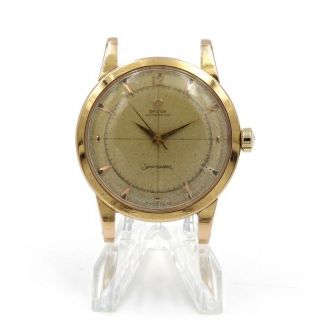 Omega Seamaster Bumper Movement Vintage 18k Gold 17 Jewels Wrist Watch Nr 8697