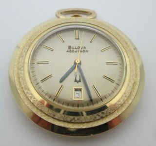 Rare Vintage 1974 14k Solid Gold Accutron Pocket Watch 46mm