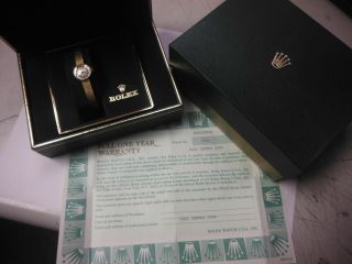 14k Gold Ladies Rolex Watch Box/papers One Owner