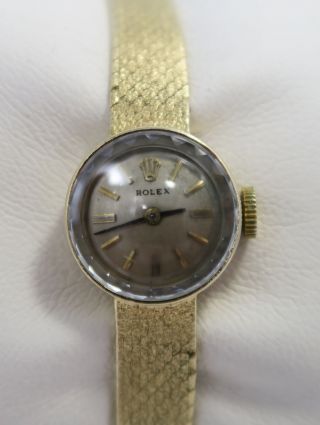 Ladies Rolex 14k Solid Yellow Gold Hand Winding Dress Watch 17jewel Caliber 1400