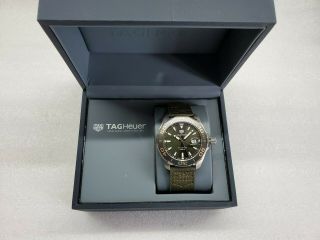 TAG HEUER AQUARACER GREEN DIAL DATE TEXTILE STRAP MEN ' S WATCH WAY101E.  FC8222 2