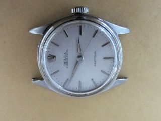 Authentic Rolex Vintage 6044 Oyster Royal Aged Silver Dial S/s Watch