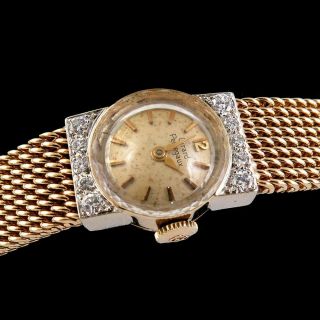 Vintage Ladies 14k Gold Girard Perregaux 17 Jewel Diamond Wrist Watch Ref B2013