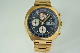 Mido 0900 - 2 Vintage Chronograph Automatic Day,  Date Gold Plated C.  1970 