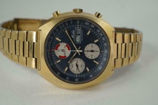 MIDO 0900 - 2 VINTAGE CHRONOGRAPH AUTOMATIC DAY,  DATE GOLD PLATED C.  1970 ' S BUY NOW 2