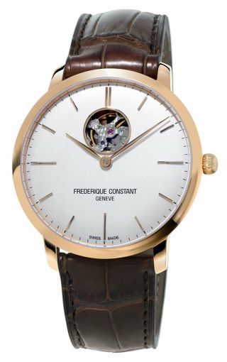 Frederique Constant Slimline Automatic Brown Leather Strap Mens Watch Fc - 312v4s4