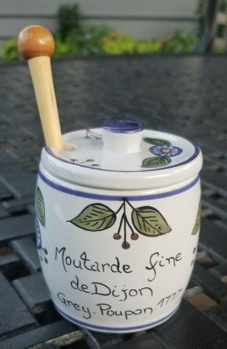 Moutarde Fine De Dijon Grey Poupon 1777 France Mustard Jar Geo Martel