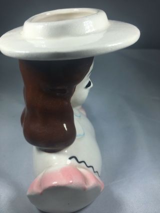 Vintage Ceramic Porcelain Lady In Pink Head Vase Small 3