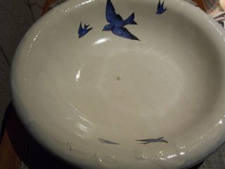 Vintage Bluebird China Brush Mccoy Pottery Large Bowl Only Blue Bird Stoneware