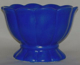Vintage American Art Pottery Electric Blue Usa Flower Bowl Planter Z185
