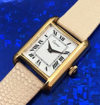 Ladies Cartier Hand Wind Wristwatch Roman Numerals,  Fully Serviced W/