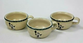 Set Of 3 Home & Garden Party Stoneware Snowman Soup Bowl Wide Mug 2000 Usa