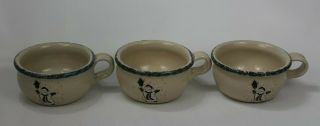 Set of 3 Home & Garden Party Stoneware Snowman Soup Bowl Wide Mug 2000 USA 2