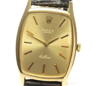 Rolex Cellini 18k Yellow Gold Cal.  1600 Gold Dial Hand Winding Boy 
