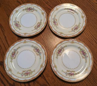 Set Of 4 Vintage Noritake China Bread & Butter Plates In Merle Pattern 6.  25 "