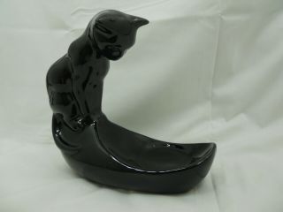 Vintage CAMARK Pottery Ceramic Black Cat Fish Bowl Holder tstickers C20 2