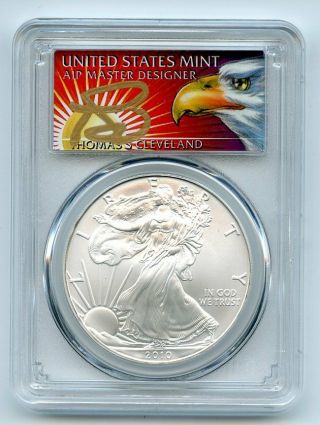 2010 $1 American Silver Eagle Dollar Pcgs Ms70 Thomas Cleveland Eagle