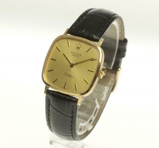 ROLEX Cellini 18K Yellow Gold cal,  1601 Gold Dial Hand Winding Men ' s Watch_545143 2