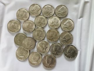 Roll Of 20 40 Silver Kennedy Half Dollars Face Plus 1 1971 Gold Colored 3