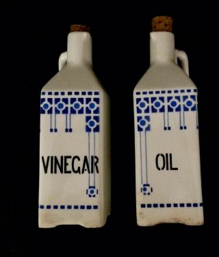 Vintage Porcelain Vinegar And Oil Jugs Made In Czechoslovakia