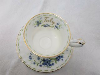 Royal Albert July Tea Cup and Saucer Flower of the Month Forget Me Not 3