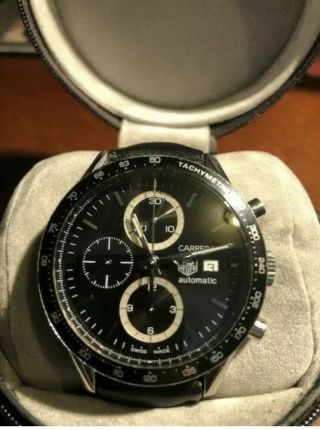 Tag Heuer Carrera Chronograph,  Ref.  Cv2010 - 1,  Black Silver Men’s Watch