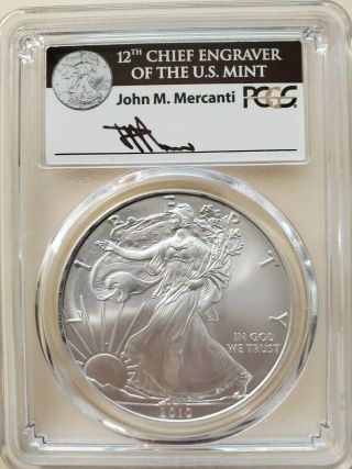 2010 W Pcgs Ms70 S$1 American Silver Eagle John Mercanti Hand Signed