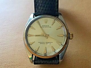 1960?s Vintage Rolex Mens Champagne Dial Oyster Perpetual 1002 18k Gold /steel