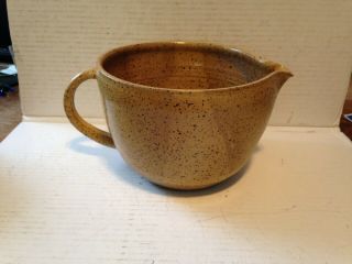 Vintage Hand Crafted Studio Art Pottery Batter Bowl Signed Lelo