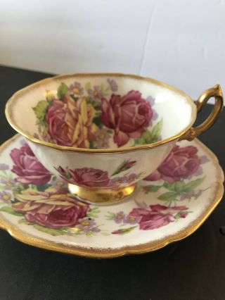 Adderley Tea Cup And Saucer Fine Bone China Gold Trim Made In England