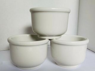 Mccoy Ltd Limited Pottery Set Of 3 White Ceramic Soup Chili Bowl Crock 3 " X 4 "