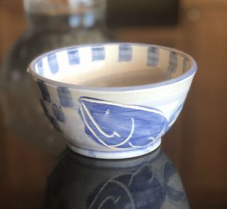 Studio Art Pottery Blue and White Fish Ceramic Stoneware Serving Dish Bowl Beach 2