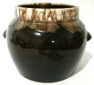 Vintage Brown Drip Kathy Kale Usa Utensil Crock Cookie Jar Bean Pot