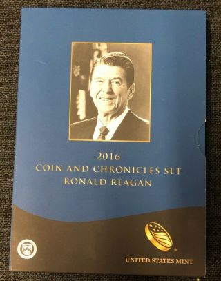 2016 Us Ronald Reagan Coin And Chronicles Set Nh